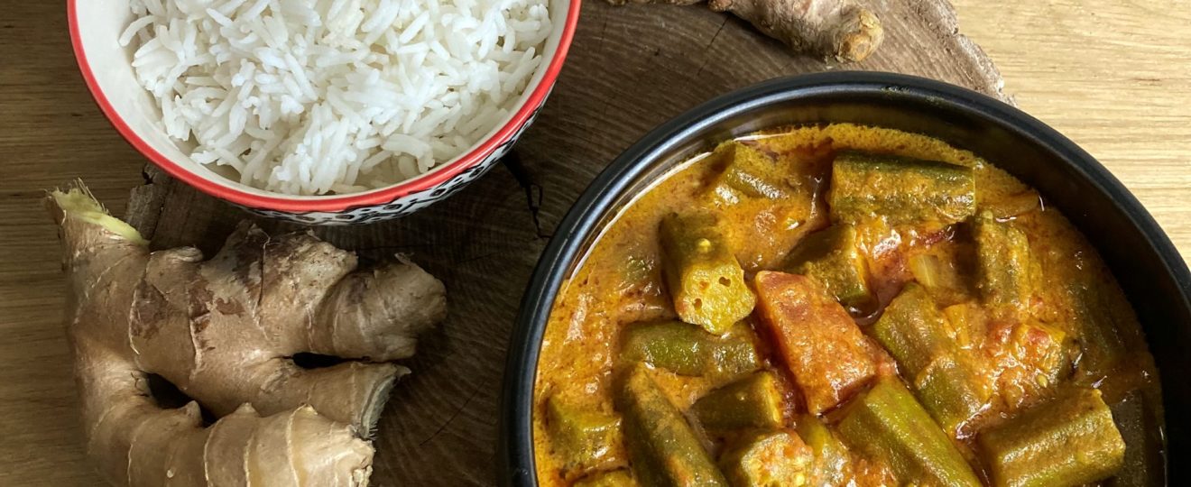 Bhindi Sabji -Gombo au lait de coco à l'indienne