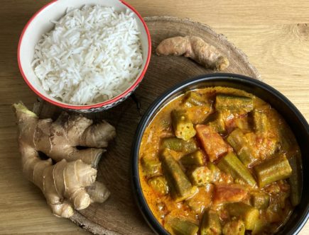 Bhindi Sabji -Gombo au lait de coco à l'indienne