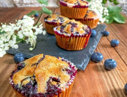 Muffins à la myrtille ~ sans gluten ni lactose