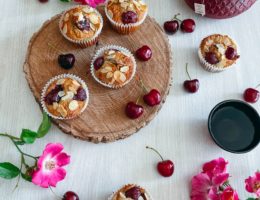 Muffins amande cerises sans gluten ni lactose