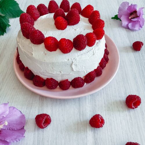 Layer cake aux framboises ~sans glutne ni lactose