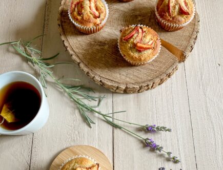 Muffins pêche et lavande