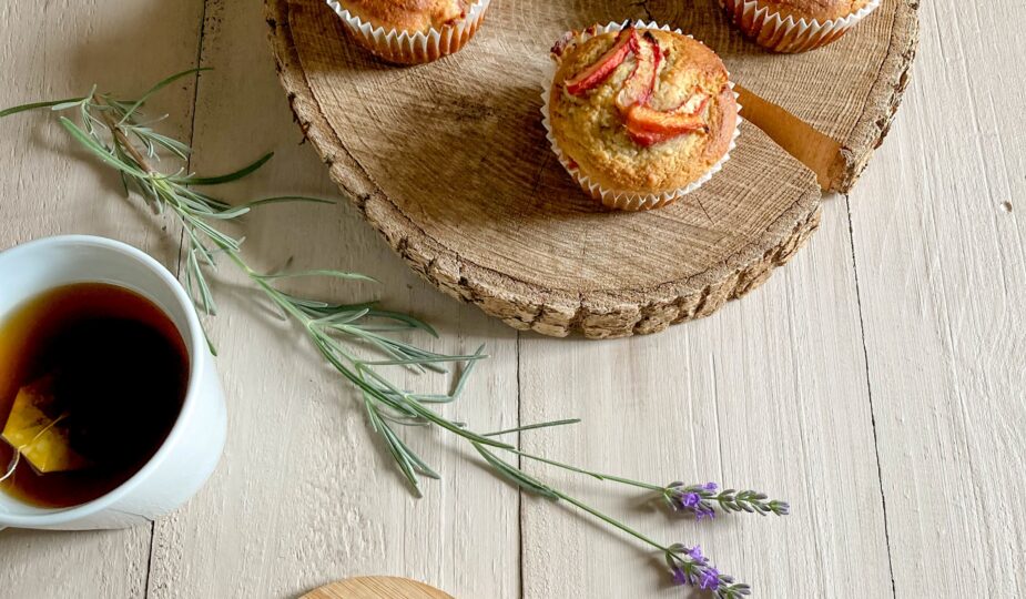 Muffins pêche et lavande