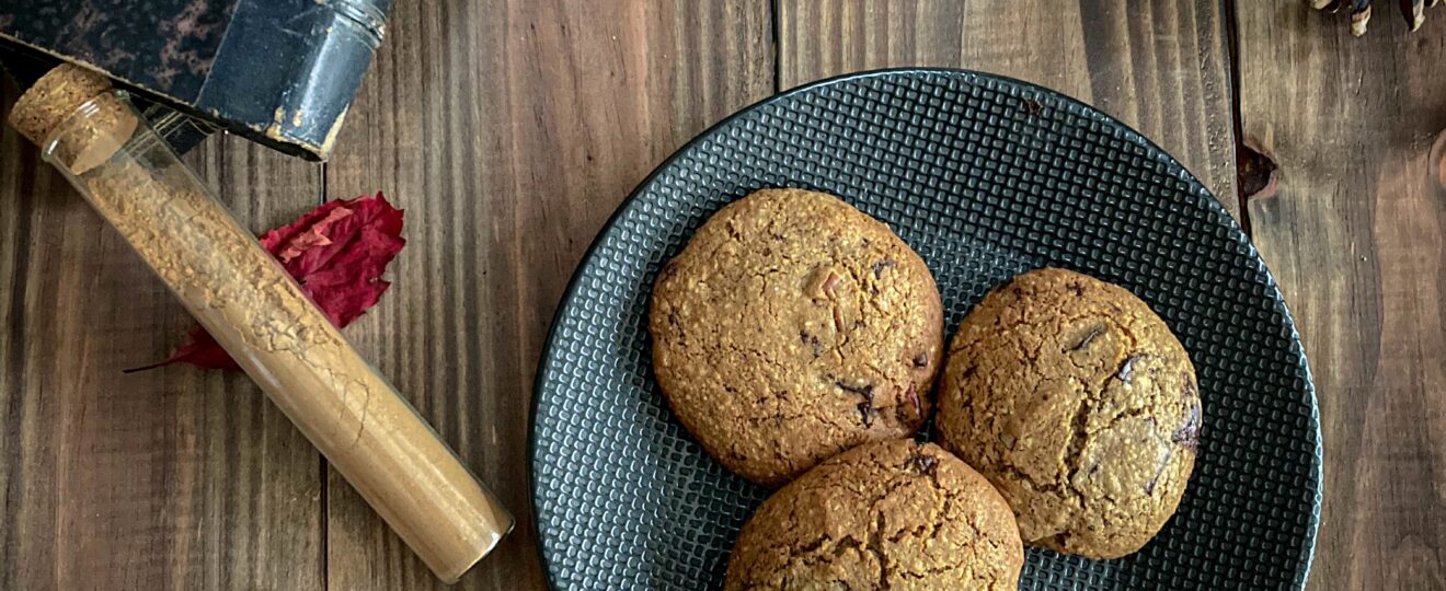 Cookies chataigne pumpkin spice chocolat noix de pécan