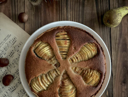 Tarte aux poires et à la châtaigne ~ sans gluten ni lactose