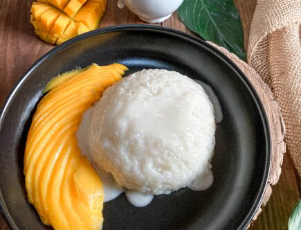 riz gluant au lait de coco et à la mangue ~ Khao niao mamuang