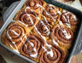 pumpkin Cinnamon Rolls sans gluten ni lactose