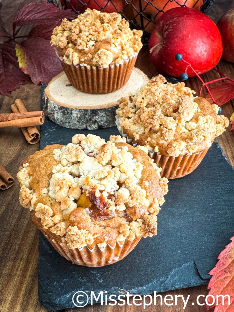 Muffins aux pommes façon crumble • sans gluten ni lactose